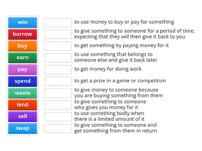 Get Involved! A2 Plus Unit 4 Vocabulary matching