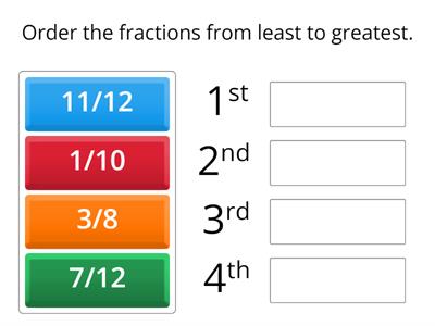 Ordering Fractions