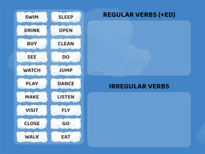 REGULAR OR IRREGULAR VERBS SORTING