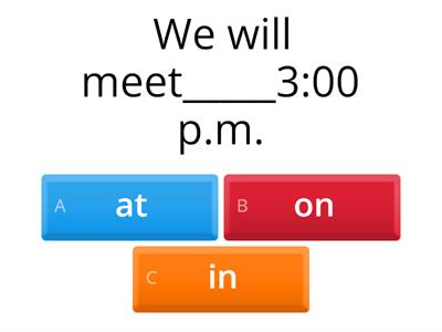 Prepositions of Time and Place