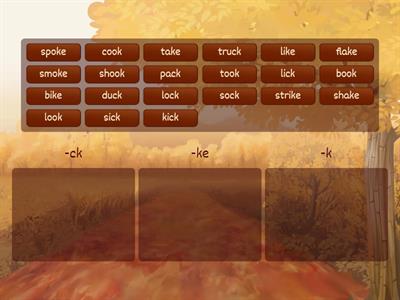 Sort 12 Final /K/ Sound