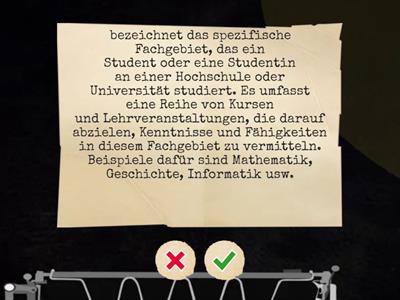 An der Uni - Definitionen 