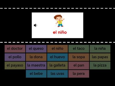 Encuentra la palabra que corresponde a la imagen.