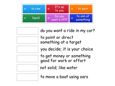 Match Words with Definitions 