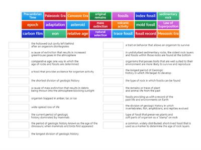 Geologic History Vocabulary Review