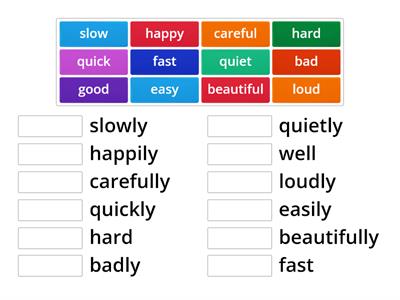 Adverbs of manner - Match Up