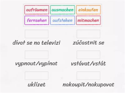 Slovesa s odlučitelnou předponou - BF - 9. a 10. lekce