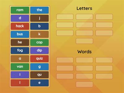 Letter/Word/Sentence Sort