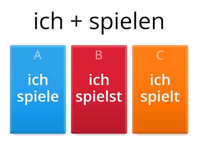 Verbkonjugation singular Deutschprofis A1