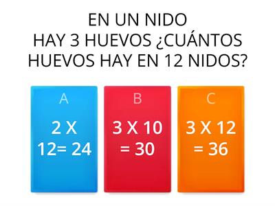 Situaciones problemáticas de multiplicación