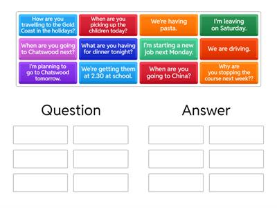 Plans using present continuous tense.