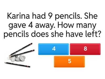 Word Problem subtraction 1st grade