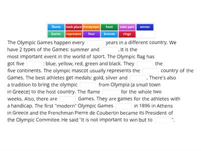 Olympic Games - reading comprehension