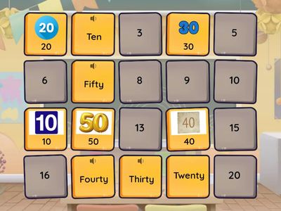 Numbers 10-100 pairs