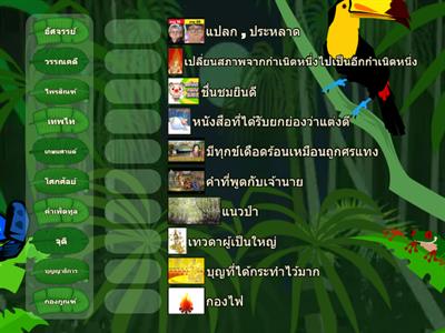 เกมจับคู่คำศัพท์ : สังข์ทอง  ตอน  กำเนิดพระสังข์