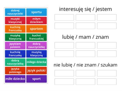 narzędnik / biernik / dopełniacz