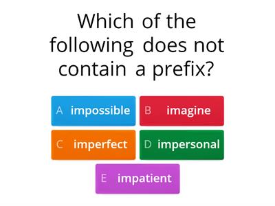 Prefixes/suffixes