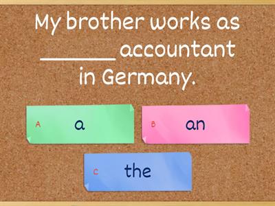 Articles ( a , an ,the )