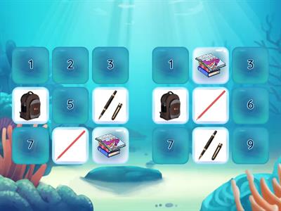 classroom objects word-picture matching