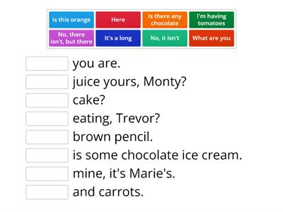 KB2 - U6 Dinner Time - split sentences