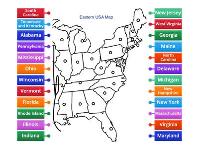 Eastern USA Map Diagram