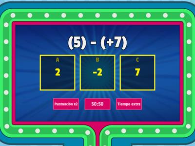 RESTAS DE NUMEROS ENTEROS