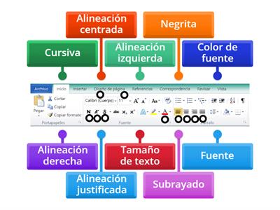 Barra de herramientas de Microsoft Word