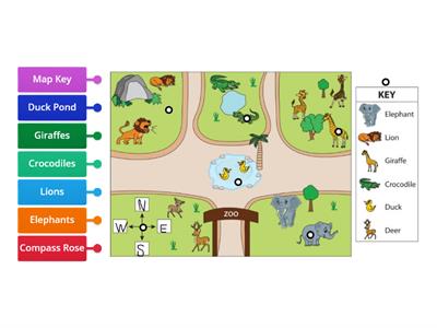 Zoo map 1st Grade