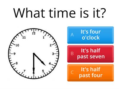 TELLING TIME (O'CLOCK AND HALF PAST)
