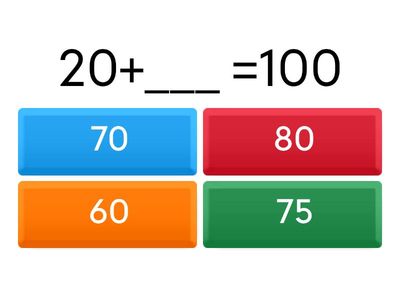 Scegli il numero corretto per arrivare a 100