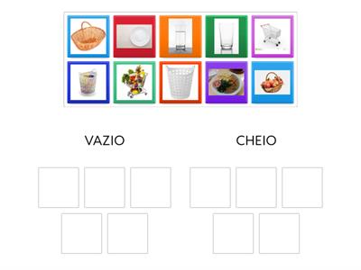 conceito de CHEIO E VAZIO