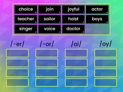 Teacher, Actor, or Sailor  (Sound-Spelling Sort)