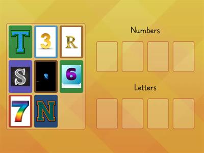 numbers and letters