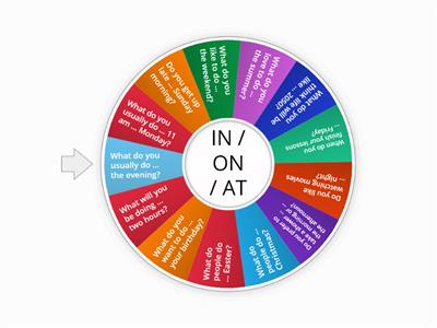 Prepositions of time questions