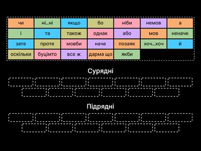 Сполучники сурядності та підрядності