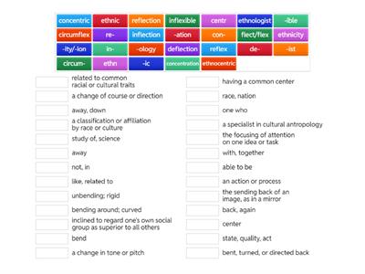 Greek and Latin Roots: A2W7 ethn, centr, flect