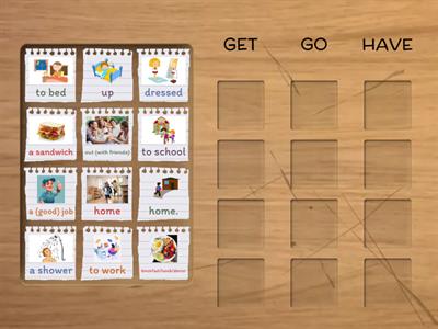 GET, GO and HAVE collocations