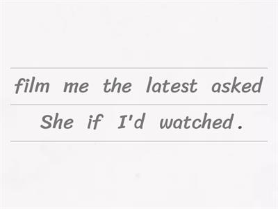 Reported questions unjumble