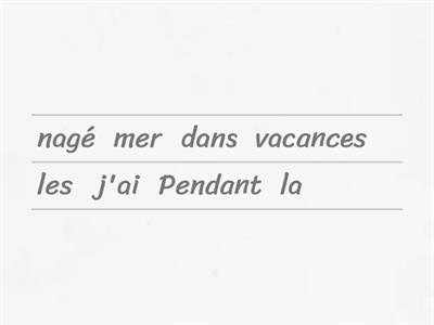 Qu'est-ce que tu as fait pendant les vacances?