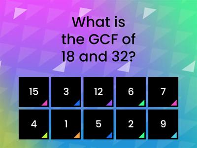 Greatest Common Factors (GCF)