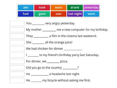 PRIMARY 6 U5 Past Simple Irregular Verbs 