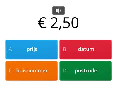 CBE BOW NTA SP1 Postcode, prijs, datum of huisnummer met audio