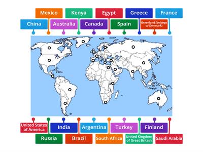 Label countries of the world