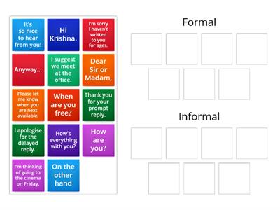 Formal or informal language