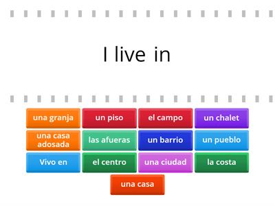 Find the match - My town (S1 Spanish)