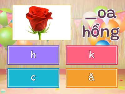 Tìm chữ cái còn thiếu