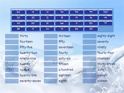 Grade 2 - Spelling numbers 11-100