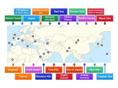 Africa, Asia, Europe