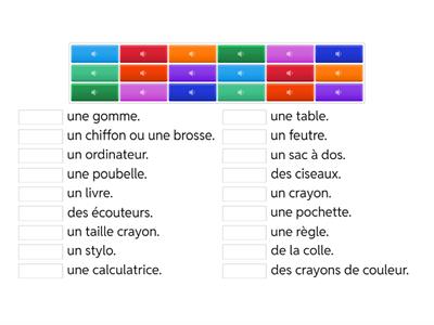 FLI 2  CO les objets scolaires et leur utilité.