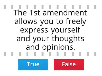 Bill of Rights (True or False)